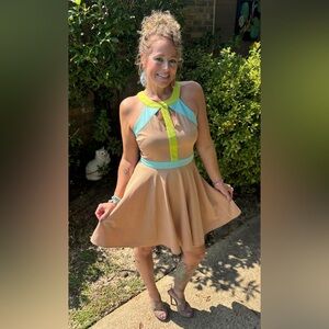 Neon & Tan Dress